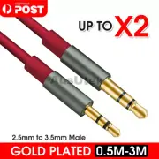 Stereo 2.5mm to 3.5mm Plug Male Audio Adapter Cable Headphones Car MP3 Aux Jack