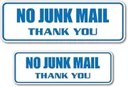 No Junk Mail Thank You Blue Sticker Pack of 2