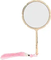 CANIGHT Small Travel Mirror with Tassel Vintage Vanity Mirror for Haircuts with Embossed Design