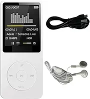 Roarrter MP3 Player USB Charging Record Digital Display Screen Media Portable Running Walking Music Play White