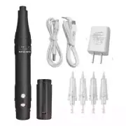 Black Wireless Permanent Machine Pen Eyebrow Tattoo Machine / Needles Cartridge