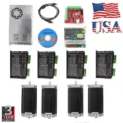 「US」4 Axis CNC Nema 23 Stepper Motor 425Oz.in 3A+CW5045 Driver+USB Mach3 Card