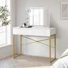 Oikiture Dressing Table Bluetooth Makeup Mirror 80x62cm Crystal Vanity Mirrors