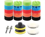 26pcs Sponge Buffing Polishing Pads PR Car Pad with M10 Drill Bit Adapter Car Polisher