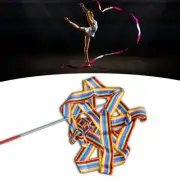 (Coloful)Gymnastics Streamers Metal Buckle Dance Ribbons Nylon 4m Widely HG