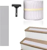 Non-Slip Stair Treads Tape, Transparent 15 Pack Self Adhesive Clear Slip Resistant Stairs Tread Grip Tape with Roller, Stairs Steps Tape for Home (10 * 61cm)