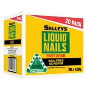 Selleys 420g Construction Adhesive Liquid Nails Fast Grab - 20 Pack