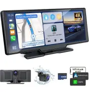 10.26" Android Auto Screen CarPlay Car Stereo For Apple 4K Dash Cam BT