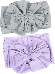 ANDRESLAD 2Pcs Bow Hairbands for Elastic Breathable Headbands with Adorable Design Hair Accessories for Newborns for Parties and Special Occasions