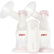 Pigeon Go Mini Portable Electric Double Breast Pump Breastfeeding Suction White