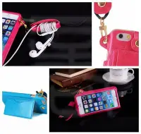 在飛比找Yahoo!奇摩拍賣優惠-iphone6手機掛脖子皮套蘋果插卡支架保護殼Iphone6