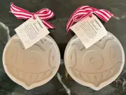 Set (2) 1997 Wilton Crate & Barrel Cookie/Candy Mold Christmas Ornament New/NWT
