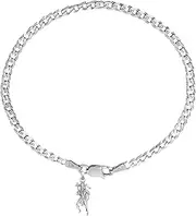 [DENMOUS] 92.5% pure Sterling Silver Curb Designer Bracelet with Charm Hanuman for Men & Boys-brmckd7149-1, Small, Gemstone