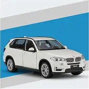 Scale Finished Model Car 1:24 Scale for BMW X5 SUV Alloy Diecast Car Model Exquisite Replica Vehicle Static Display Collector Die-cast Vehicle(White)