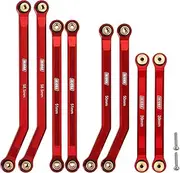 INJORA High Clearance Front 4 Links Set for SCX24 JLU AXI00002 Chevrolet C10 AXI00001 Axial 1/24 RC Crawler Car, 8PCS（Red）