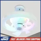 Modern Ceiling Fan with LED Light Remote Control for Bedroom (RGB with Base)