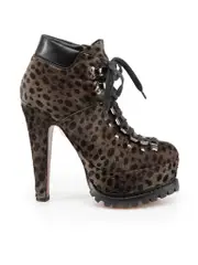 Brown Pony Hair Animal Print Platform Boots