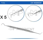 5 Pcs Dental Explorer 23/6 Probe Hook Tip Endodontic Tartar Remover Scrapper
