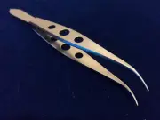 FINE TIP SUTURE OPHTHALMIC MICRO FORCEPS W/ TYING PLATFORM SMOOTH CURVED JAWS