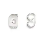 100 Silver Plated Stainless Steel 3x5x6mm Earnut Earring Backs