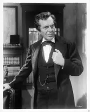 Raymond Massey recreates his role as Abraham Lincoln in his beardl- Old Photo