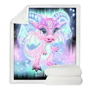 Cute Girly Libra Lil Dragon Throw Blanket