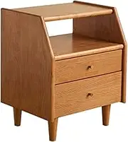 2-Tier Side Table, End Table, Side Table with 2 Drawers Storage Cabinet for Bedroom, Living Room, Farmhouse Design, Modern(40 * 35 * 55CM)