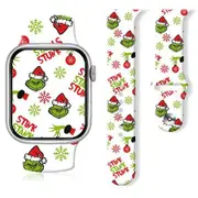 Merry Christmas Bands Compatible with Apple Watch Band 42mm 44mm 45mm,Silicone Strap Wristbands Compatible with iWatch Bands for Women Men Girls Boys