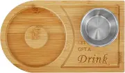 Margarita Salt Rimmer Set Bamboo Wood Glass Rimmer Salt Rimmer Margarita Salt Container Cocktail Rimmer Sugar Drink Rimmer Tray with Bowl Wooden Bartender Tool Home Bar Accessories
