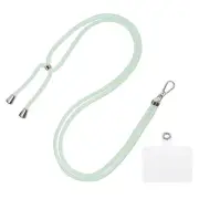 Phone Lanyard Adjustable Neck Lanyard with Transparent Patch Green And Yellow