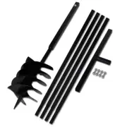 NNEVL Ground Drill with Handle 200 mm with Extension Tube 5 m Steel