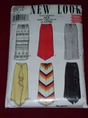 NEW LOOK #6019-LADIES ( 6 EASY ) MID CALF-DRAWSTRING SKIRT PATTERN 6-16 FF