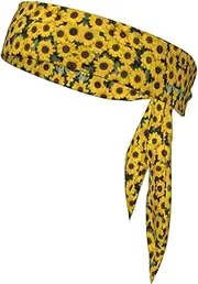 Cute Sunflower Sports Strap Double-Sided Headscarf Men's Bow Tie Sports Headscarf Running Yoga Exercise Headband