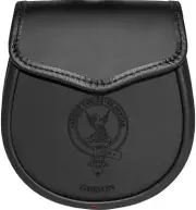 Gibson Leather Day Sporran Scottish Clan Crest