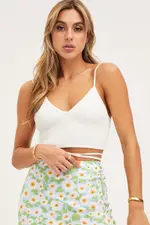 White Knit Wrap Cami - Size M, Women's Bralet