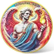 Archangel Uriel Challenge Coin - Spiritual Guidance Medallion with Prayer for Protection & Wisdom ﻿ ﻿