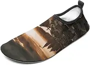 [BTCOWZRV] Water Shoes for Women Men York City Sunset Picture Water Sports Shoes Slip-on Breathable Lightweight Athletic Aqua Sock