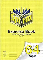 Spirax 107 A4 Exercise Book with 14MM Dotted Thirds (64 Pages)