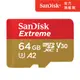 SanDisk Extreme microSDXC UHS-I (V30)(A2) 64GB 記憶卡 (公司貨) 170MB/s