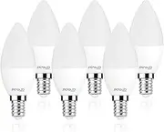 Sigmaled lighting, 6 Pack E14 Base 6W (40W Equivalent) 550 Lumens Neutral White Light (4000K) C37 LED Candle Light Bulbs