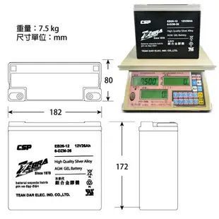 【CSP】電動車 電池 EB26-12銀合金膠體電池12V26Ah/電動機車電池 電動腳踏車 電瓶 老人代步車