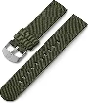 [Timex] 20mm Genuine Leather Strap – Dark Brown with Silver-Tone Buckle