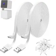 Uogw 2 Pack 25FT Power Extension Cable Compatible with WYZE Cam Pan V3, USB