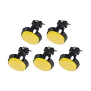 Game Round Push Buttons Yellow LED Light with Micro Switches 60mm/12V/5 Pcs