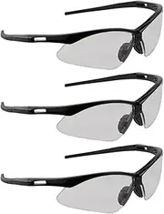 [J. J. Keller & Associates, Inc.] SAFEGEAR Clear Safety Glasses 3-pk. - Scratch Resistant, Black Frame