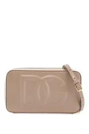 [DOLCE & GABBANA] DOLCE & GABBANA taupe leather shoulder bag with gold zip