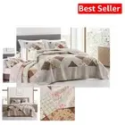 Breathe Easy - 3-Piece King Size Stone Washed Floral Quilt Set for All Seasons