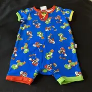 NWT Peter Alexander baby Pyjamas size 6-12 Months Super Mario Romper New Summer