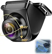 Backup Camera 【180°Wide Angle】 AHD 1080P Back up Camera for Cars with Clear Night Vision 360° Rotatable Front/Side/Rear View Camera IP69K Waterproof Reverse Camera Fisheye Lens No-drillling Install