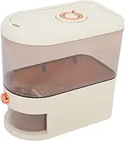 BESTOYARD Visible Airtight Rice Dispenser Container Modern Grain Storage Bucket for Flour Quick Dispensing with Single Button Stylish Kitchen Organizer Capacity Easy to Clean